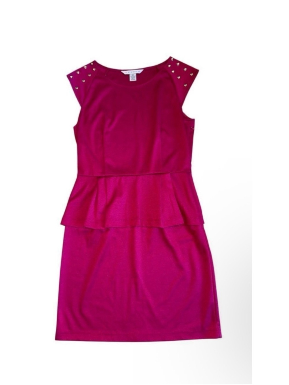 AA Studio Peplum Mini Dress Size 8 Pink Studded